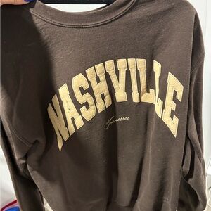 Nashville Tennessee Arch Logo Sweatshirt - Brown & Cream